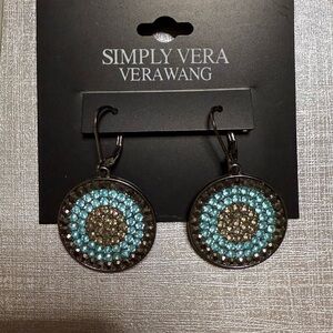 Simply Vera Vera Wang Turquoise and Gold Circle Earrings